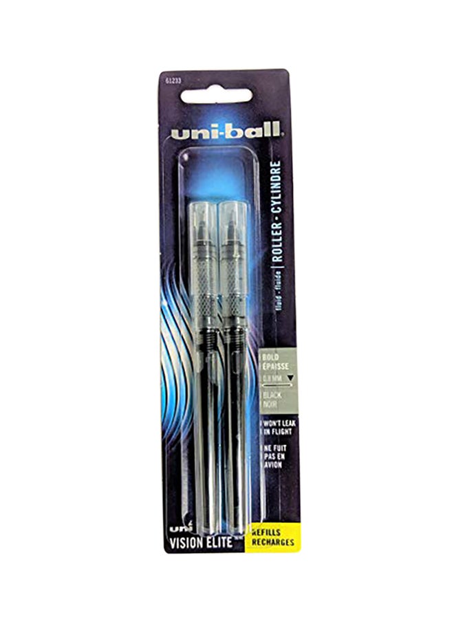 Ifusion Uni-Ball Vision Elite Rollerball Pen Refills, 0.8mm, Bold Point, Black Ink, 2 Count (6 Pack)