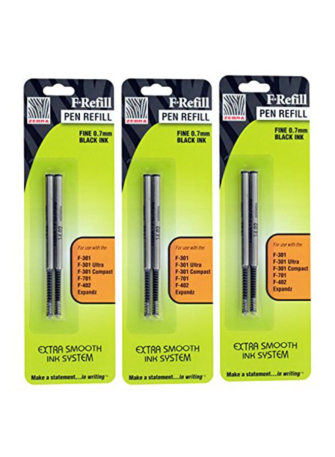 ZEBRA 6-Piece Pen Refill 