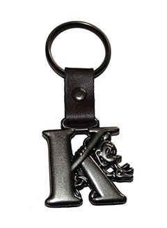 Disney Authentic Mickey Mouse Letter K Pewter Keychain (Key Ring)+ Free Stickers  - Image 1