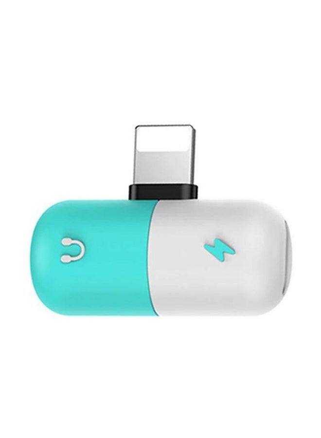 Generic - Audio Charging Lightning Adapter For iPhone 7/8 7 8 Plus X iPod iPad Blue - Image 1
