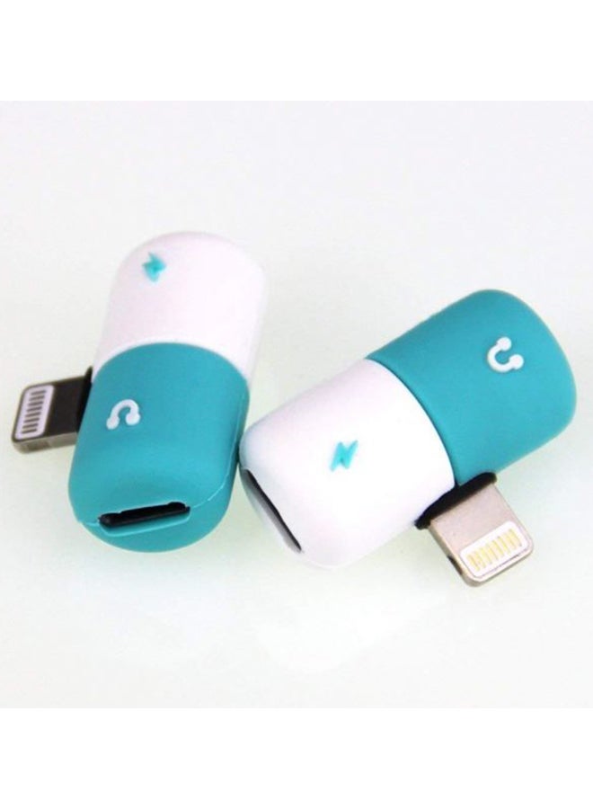 Generic - Audio Charging Lightning Adapter For iPhone 7/8 7 8 Plus X iPod iPad Blue - Image 1