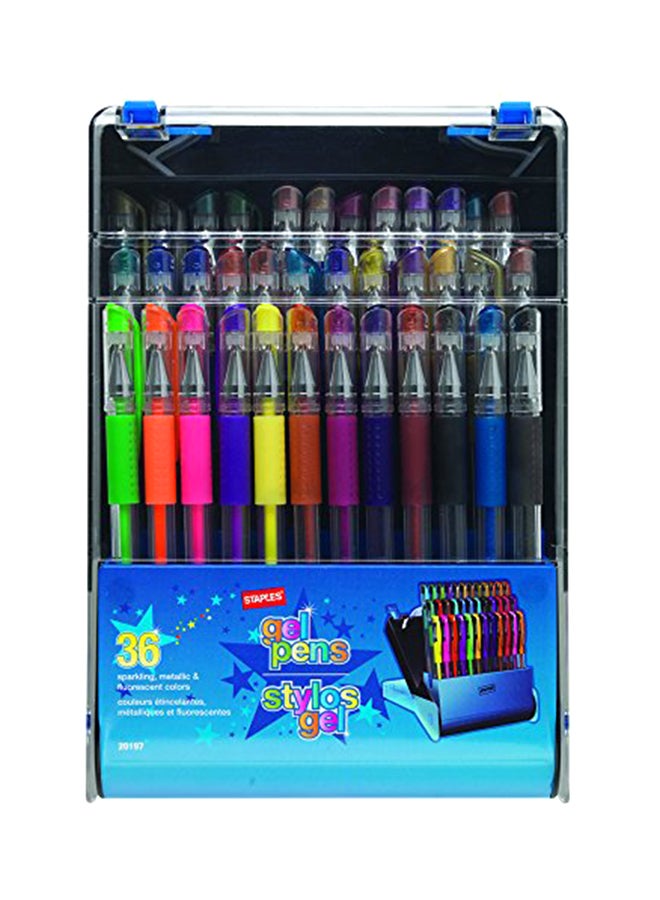 Ifusion Staples Gel Pens, Assorted Point Sizes and Ink Colors, 36/Pack 