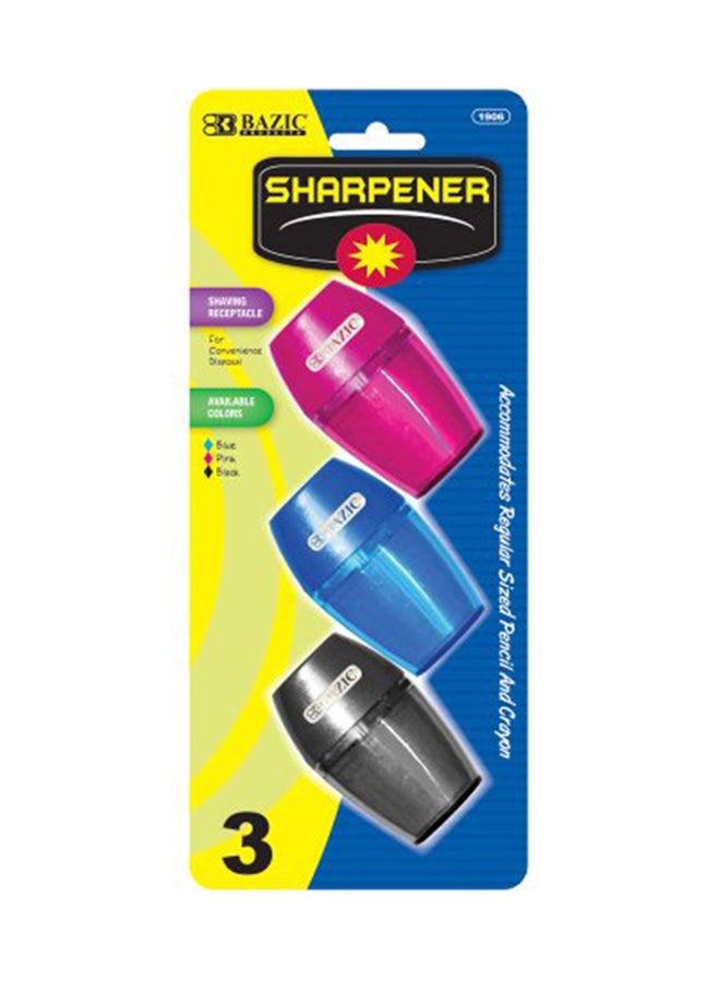 Bazic - BAZIC Single Hole Sharpener w/ Receptacle (3/pack) - Image 1