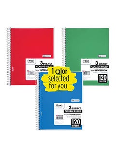 Mead Spiral Notebook, 3 Subject, College Ruled Paper, 120 Sheets, 10-1/2  - Image 1