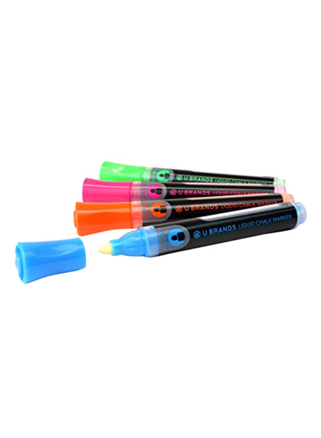 U Brands U Brands Liquid Chalk Dry Erase Markers, Bullet Tip, Assorted Colors, 4-Count  - Image 1