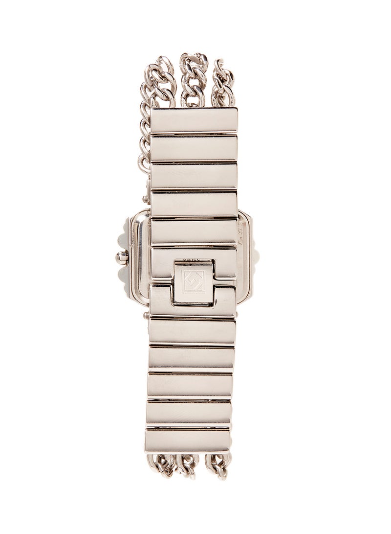 جينيفال من سويسرا ساعة يد مقاومة للماء بعقارب وسوار من الستانلس ستيل طراز GBS904WPW للنساء - Image 3