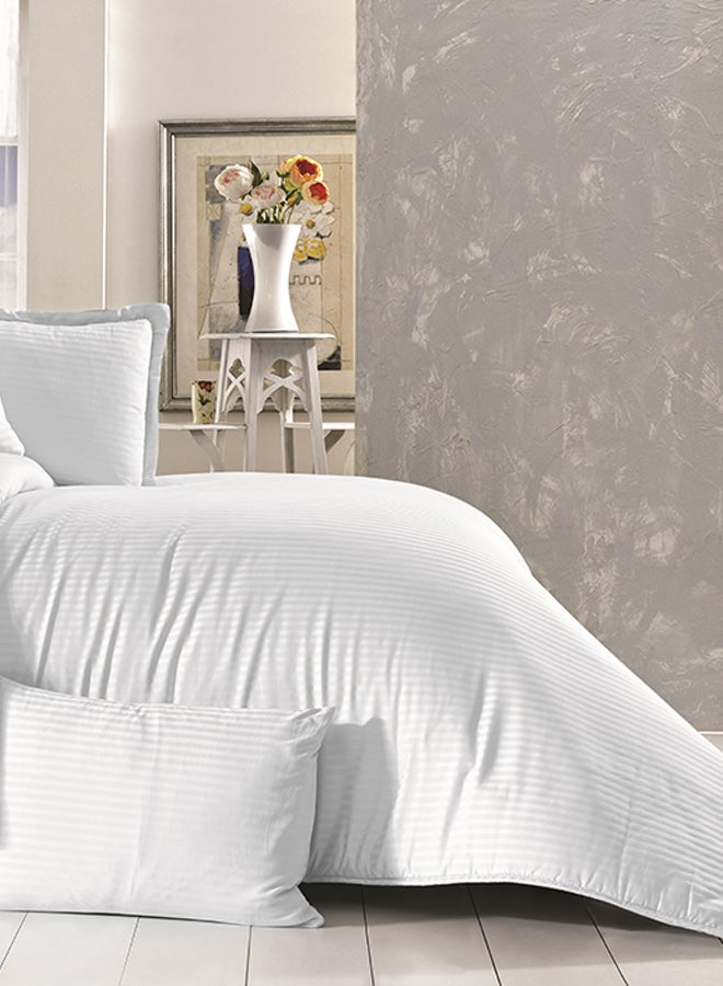 طقم سرير من القطن بتصميم مخطط مكون من 6 قطع مايكروفايبر أبيض - v1554799855/N23042158A_3