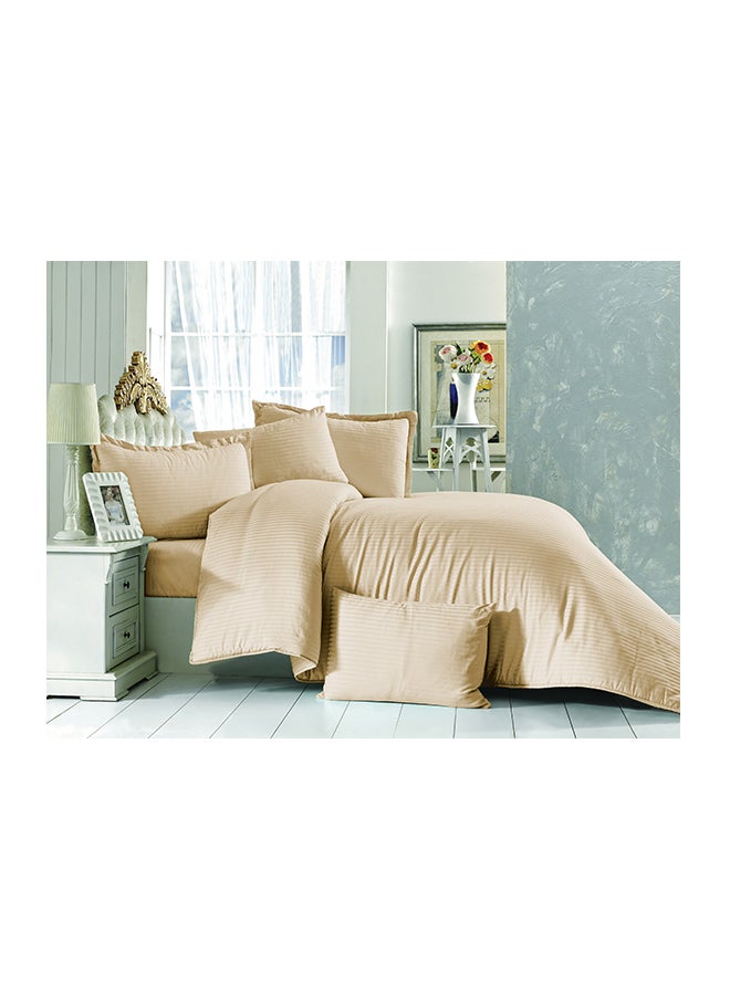 REGAL IN HOUSE 4-Piece Striped Comforter Set Beige  - Image 1