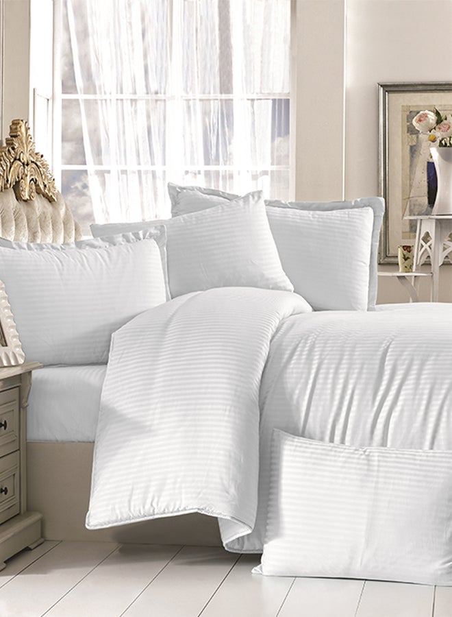 REGAL IN HOUSE 6-Piece Striped Cotton Comforter Set Microfiber White  - Image 2