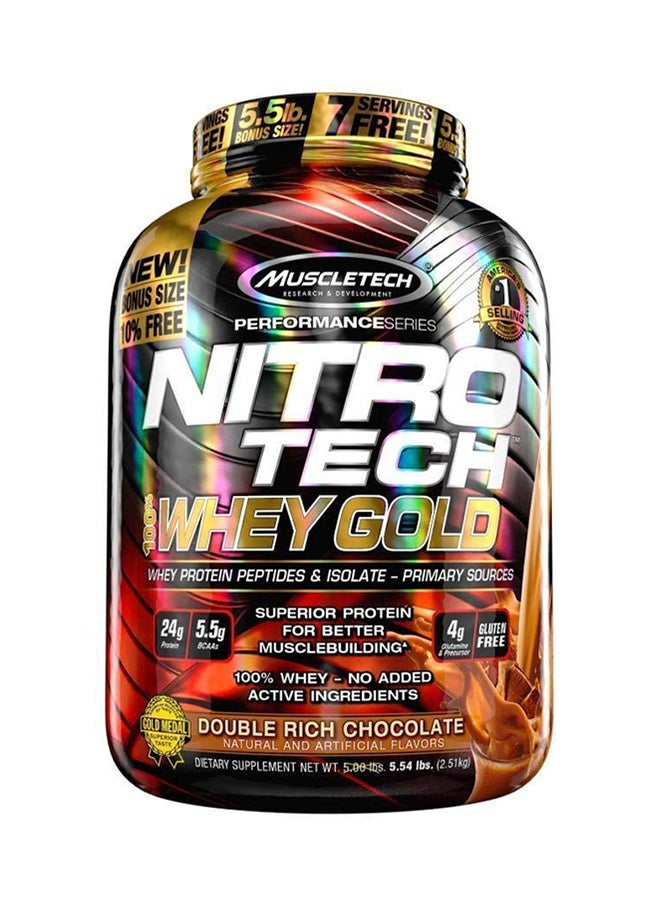 MuscleTech Nitro Tech Whey Gold Protein - Double Rich Chocolate - 2.51 Kg - Image 1