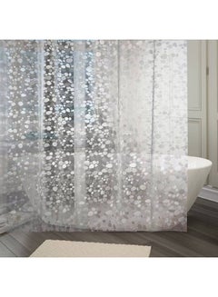 Kuber Industries PVC Shower Curtain Single Curtain White 210 x 135centimeter 
