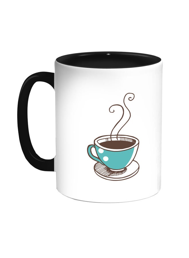 A Cup Of Coffee Printed Coffee Mug Black/White/Brown