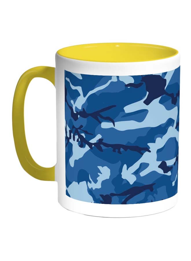 Army Clothing Printed Coffee Mug Yellow/White/Blue