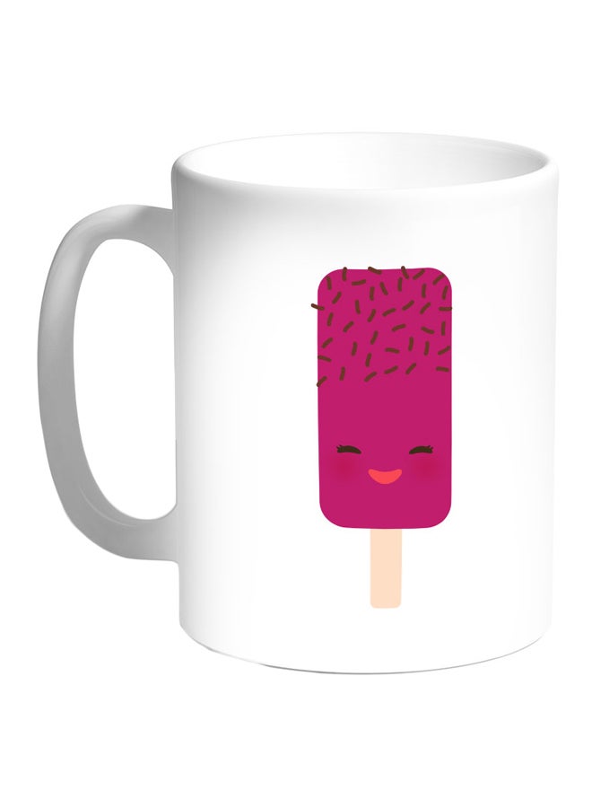 Cartoon Ice Cream Printed Coffee Mug Pink/White/Black