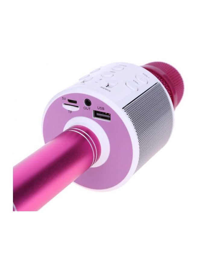 مايكروفون كاريوكي يعمل بتقنية البلوتوث، بلون وردي/فضي WS-858-1 Pink - Image 2