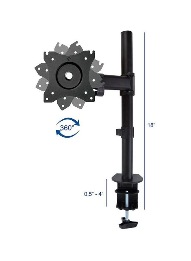 Single Monitor Fully Adjustable Computer Desk Mount / Articulating Stand For 1 LCD Screen up to 27 Inch Supported Black