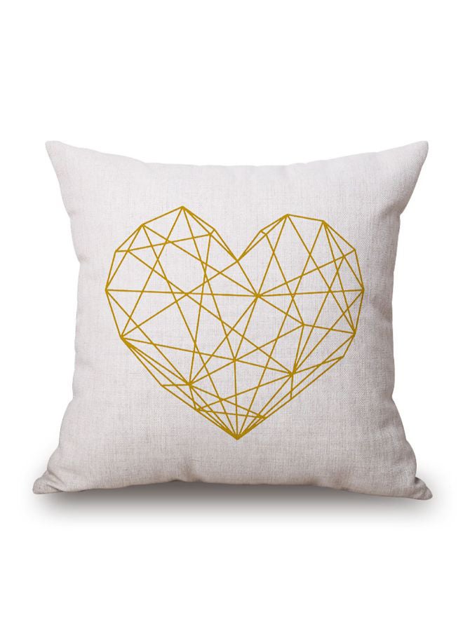 Sharpdo Simple Nordic Geometric Pattern Pillowcase Beige/Yellow 45 x 45centimeter - Image 1