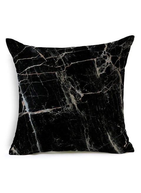 Geometric Marble Texture Pattern Throw Pillow Case Cushion Cover Black/Beige 45 x 45cm