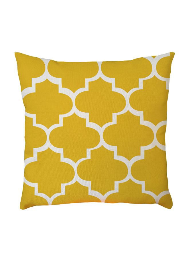 Sharpdo Geometric Pillowcase Yellow/White 45 x 45cm - Image 1