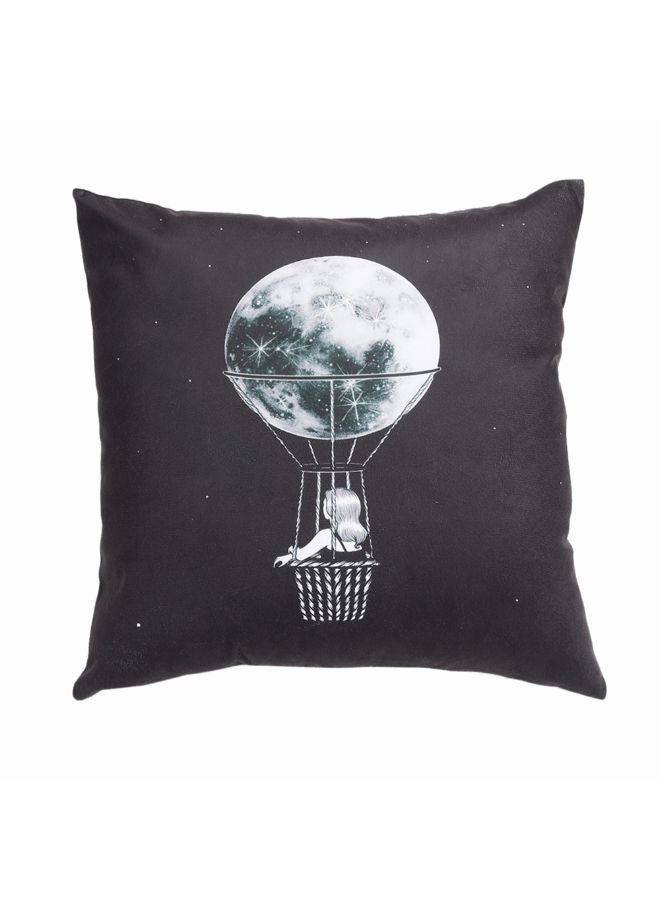 شاربدو غطاء وسادة مطبوعة من مودرن هوم أسود/ أبيض 45 x 45Ø³Ù†ØªÙŠÙ…ØªØ± - Image 1