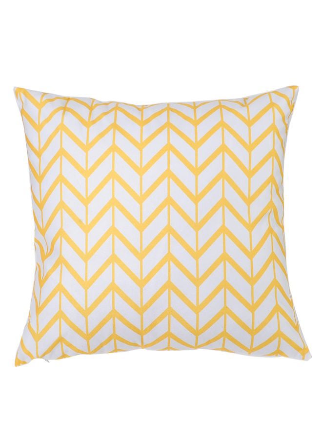 Sharpdo Modern Home Painted Pillowcase White/Yellow 45 x 45cm - Image 1