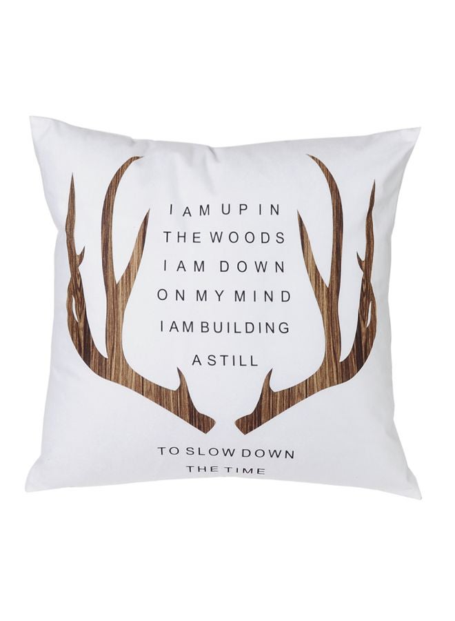 Sharpdo Modern Home Painted Pillowcase White 45 x 45cm - Image 1