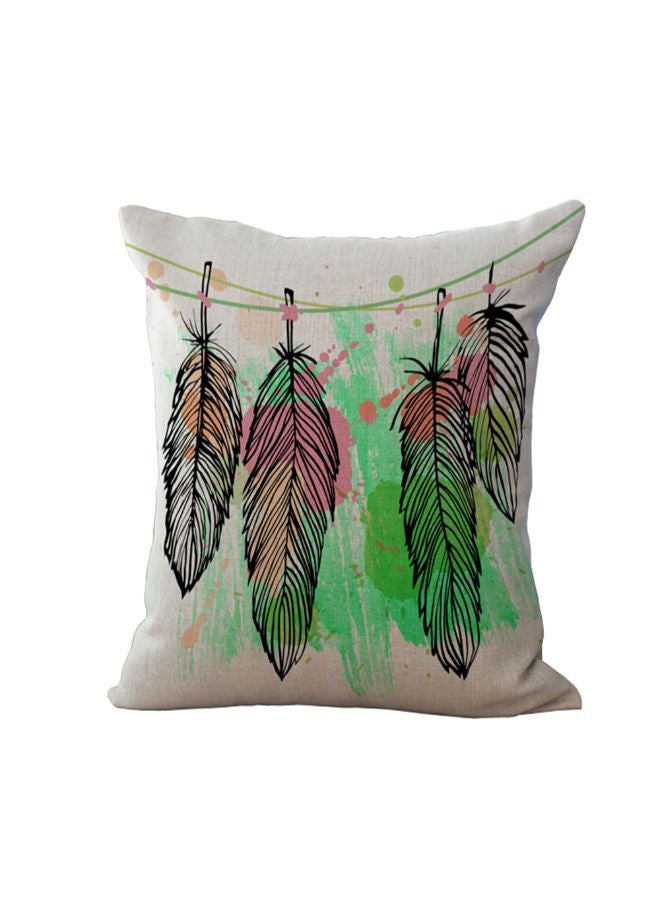 Sharpdo Modern Home Painted Pillowcase Linen Beige 45x45centimeter Combination Beige 45x45centimeter  - Image 1