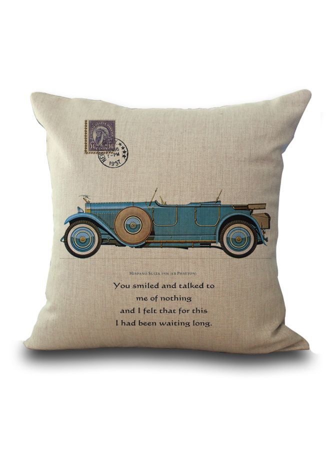 Sharpdo - Printed Painted Linen Pillowcase Combination Beige 45x45cm - Image 1