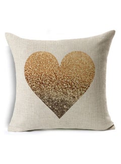 Sharpdo Modern Home Painted Linen Pillow Case Combination Beige 45x45cm  - Image 1