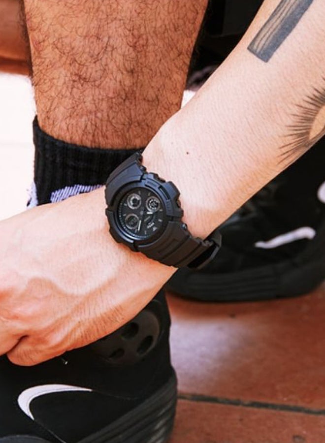 جي شوك ساعة يد جي-شوك بعقارب ورقمية طراز AW-591BB-1ADR للرجال - Image 2