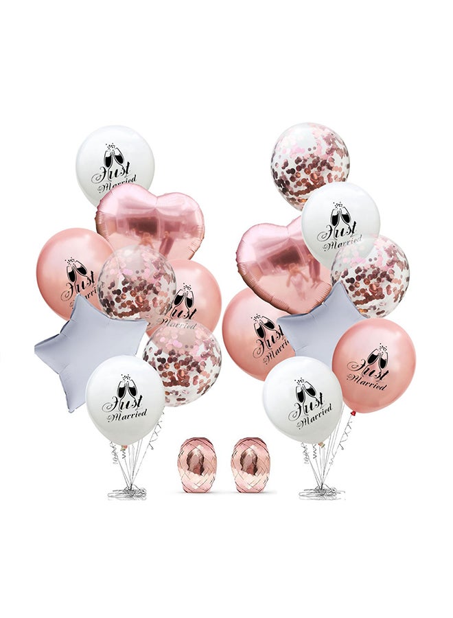 Sharpdo 18-Piece Just Married Inflatable Wedding Decoration Balloons Set 583328854605-1 - Image 1