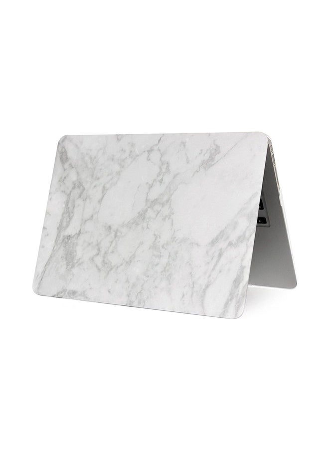 Marble Pattern Rubber Coated Hard Shell Cover For Apple MacBook Air 13.3-Inch White  - Image 1