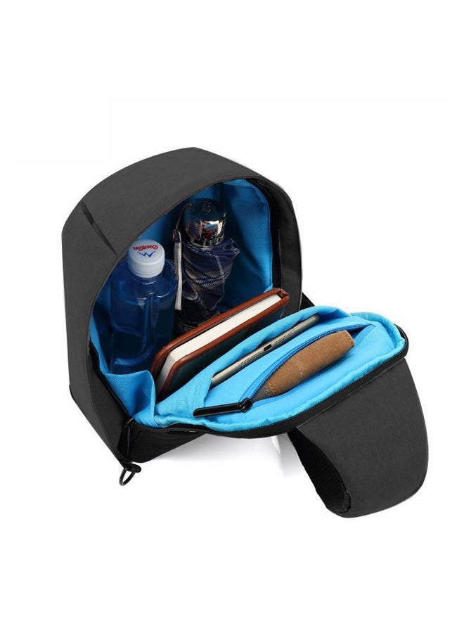 ريمان حقيبة صدر مضادة للسرقة والماء مزودة بمنفذ شحن USB وواجهة لسماعات الرأس أسود - Image 3