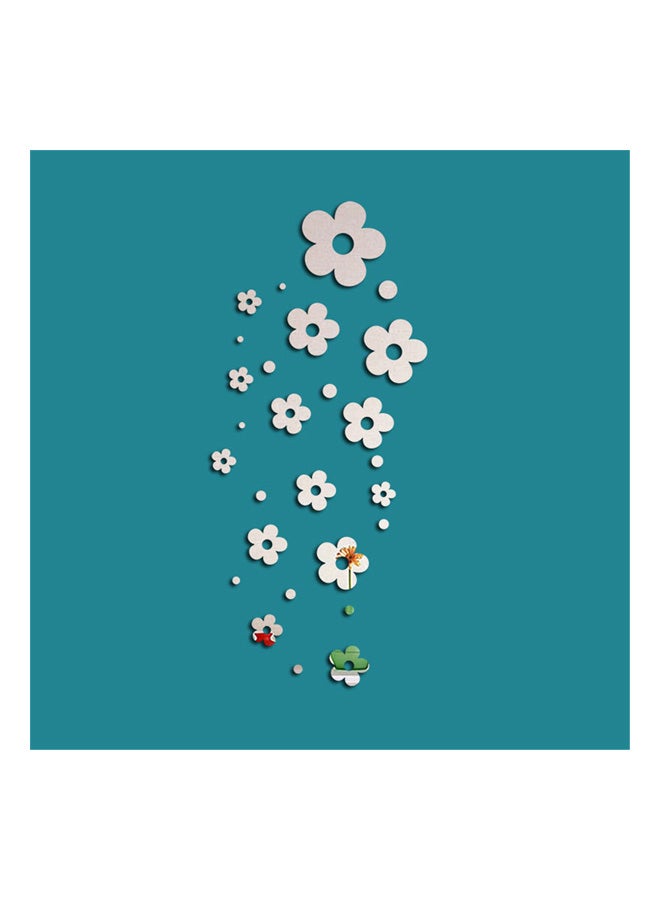 شاربدو ملصق حائط مزخرف فضي/ أخضر/ أصفر 60x30سم - Image 4