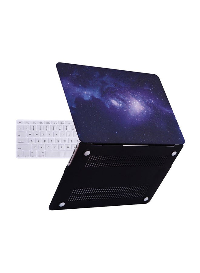 Hard Shell Rubber Coated Plastic Case Cover With Keyboard Skin For MacBook Air 13.3-Inch Purple 
