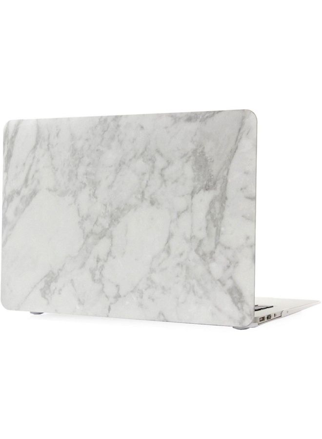 Marble Pattern Rubber Coated Hard Shell Cover For Apple MacBook Air 13.3-Inch White  - Image 2