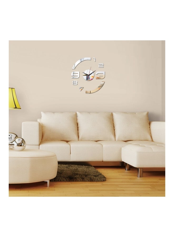 شاربدو ملصق ساعة جدارية بنمط مرآة فضي 50 x 50سم - Image 2