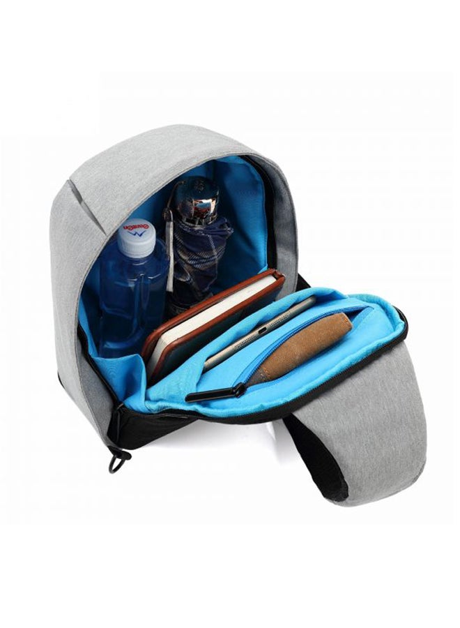 ريمان حقيبة صدر مضادة للسرقة والماء مزودة بمنفذ شحن USB وواجهة لسماعات الرأس رمادي/أسود - Image 2