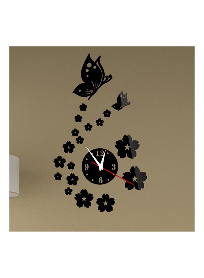 Sharpdo Mirror Style Wall Clock Sticker Black/Silver 61 x 35cm - Image 3