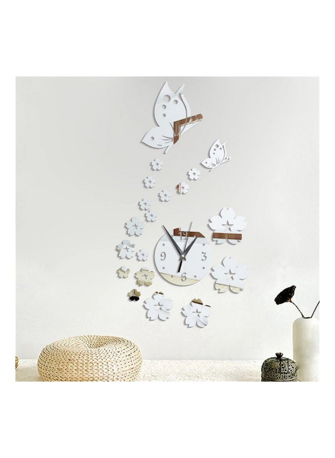 Sharpdo Mirror Style Wall Clock Sticker Silver 61 x 35cm - Image 4