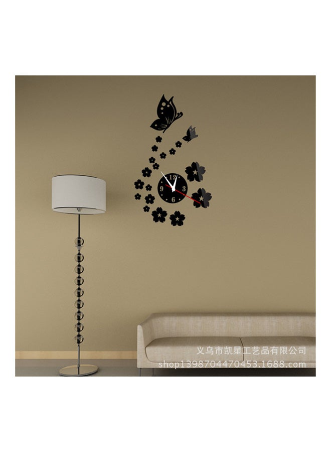 Sharpdo Mirror Style Wall Clock Sticker Black/Silver 61 x 35cm - Image 4