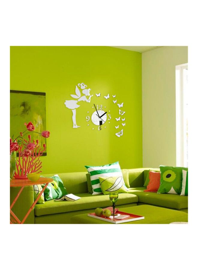 شاربدو ملصق ساعة جدارية بنمط مرآة فضي - Image 3