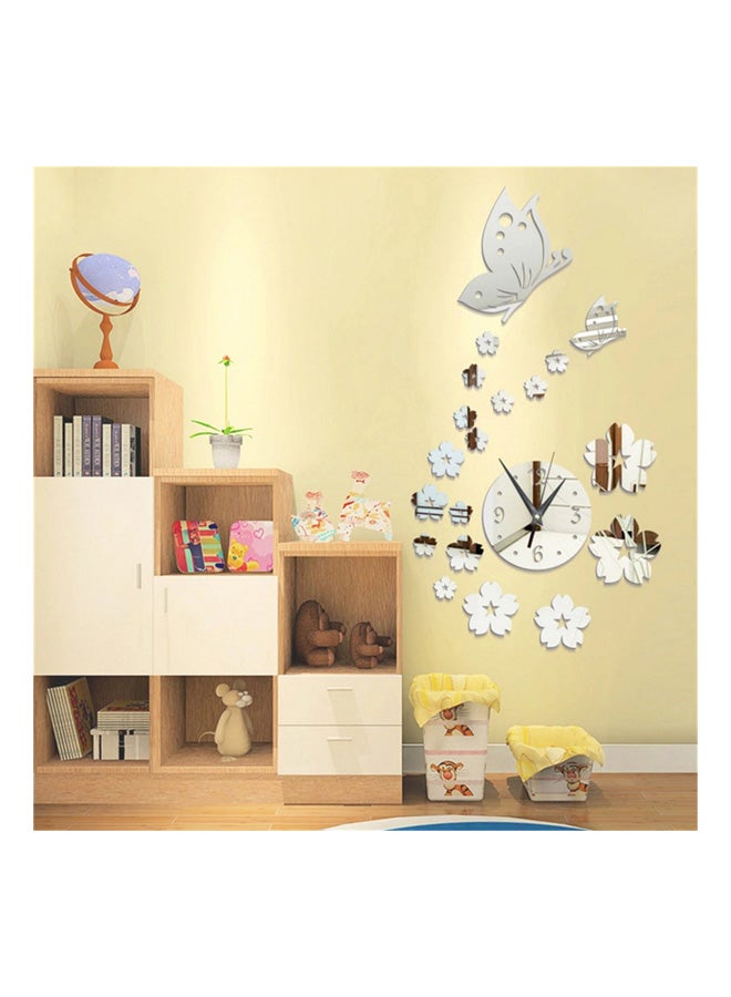 Sharpdo Mirror Style Wall Clock Sticker Silver 61 x 35cm - Image 3