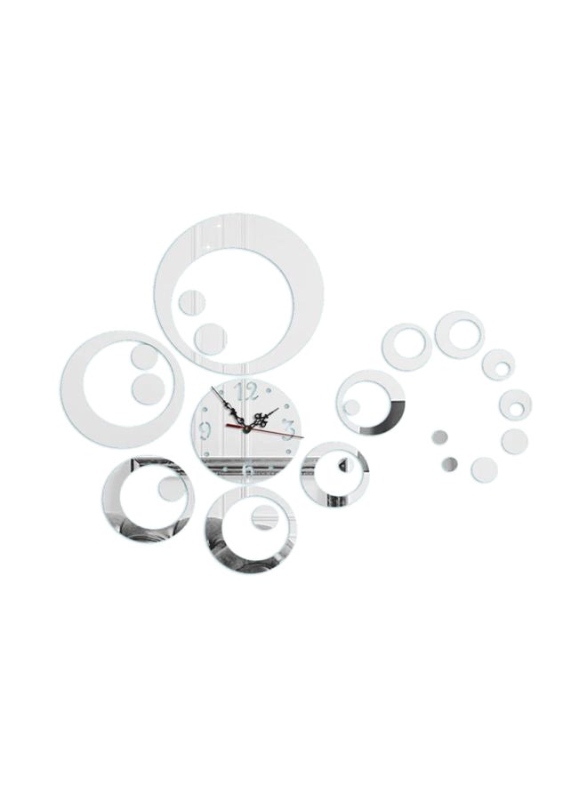 شاربدو ملصق ساعة جدارية بنمط مرآة فضي - Image 1