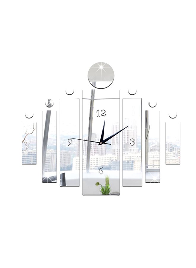Sharpdo 14-Piece Decorative Clock Style Wall Sticker Set Silver/Black 13 x 32cm - Image 1
