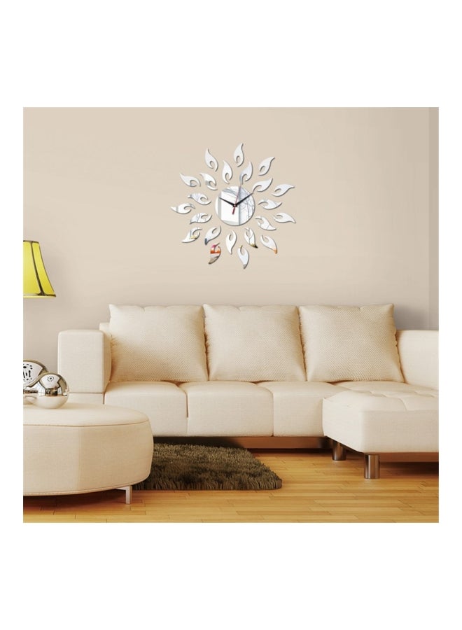 شاربدو ملصق ساعة جدارية بنمط مرآة أسود/ فضي 50 x 50سم - Image 3