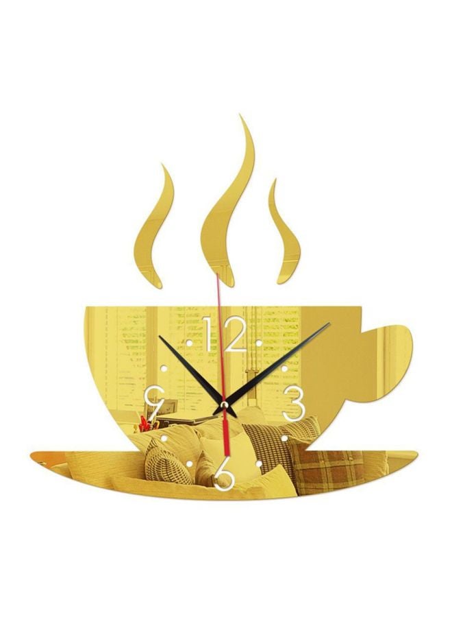 شاربدو ملصق جداري للزينة بشكل كوبٍ بنمط ساعة ذهبي/أسود/أحمر 28 x 28سم - Image 1