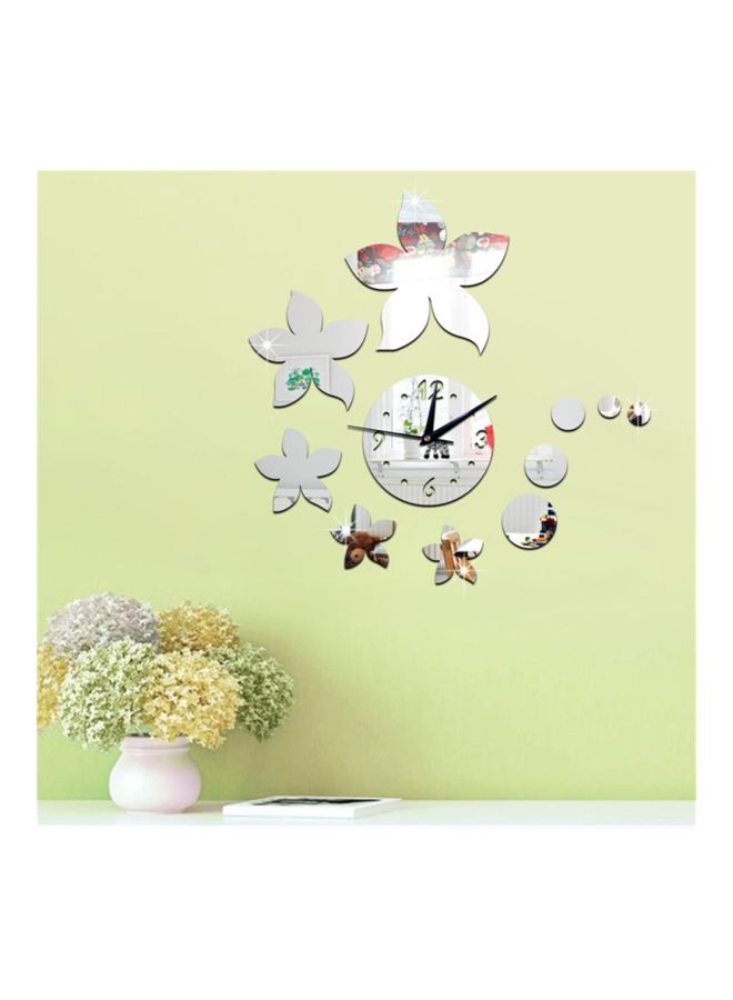 شاربدو ملصق ساعة جدارية بنمط مرآة فضي 60 x 45سم - Image 4