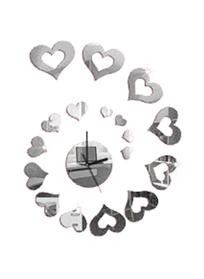 شاربدو ملصق ساعة جدارية بنمط مرآة فضي 60 x 45سم - Image 1