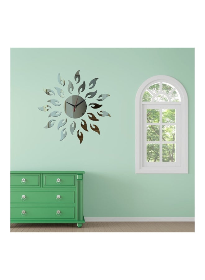 شاربدو ملصق ساعة جدارية بنمط مرآة أسود/ فضي 50 x 50سم - Image 4